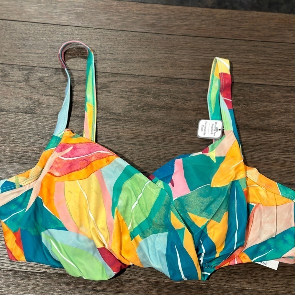 Time And Tru Womens Bikini Top Swim Beach Surf Pool Resort Vacation, Sz 3X, NWT